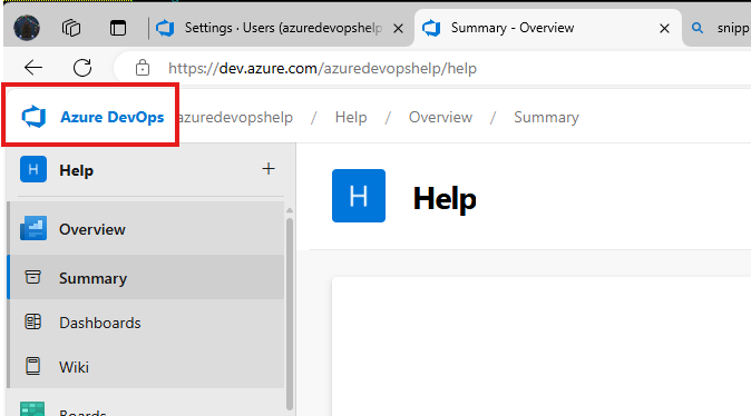 Navigate to an organization-level page